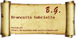 Brancsits Gabriella névjegykártya